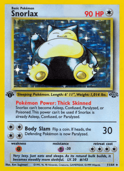 Snorlax, Jungle, 11/64, English card artwork