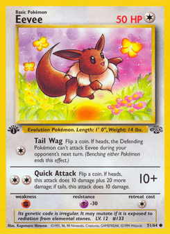 Eevee, Jungle, 51/64, English card artwork