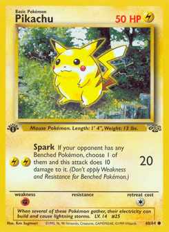 Pikachu, Jungle, 60/64, English card artwork