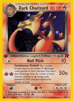 Dark Charizard, Team Rocket, 4/82, English card artwork