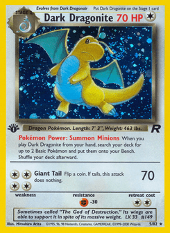 Dark Dragonite, Team Rocket, 5/82, English card artwork