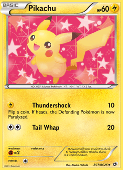 Pikachu, Legendary Treasures, RC7, English card artwork