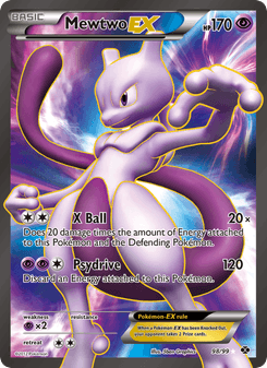 Mewtwo-EX, Next Destinies, 98/99, English card artwork