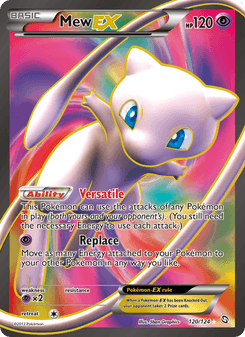 Mew-EX, Dragons Exalted, 120/124, English card artwork
