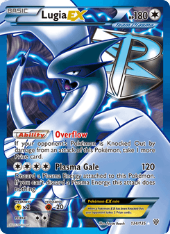 Lugia-EX, Plasma Storm, 134/135, English card artwork