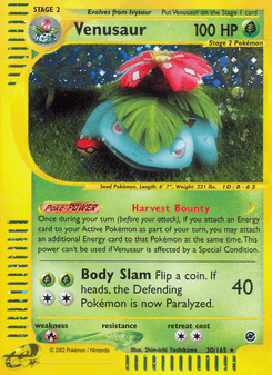 Venusaur, Expedition Base Set, 30/165, English card artwork