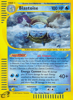 Blastoise, Expedition Base Set, 4/165, English card artwork