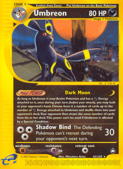 Umbreon, Aquapolis, 41/147, English card artwork