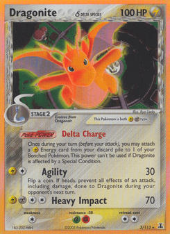 Dragonite δ, Delta Species, 3/113, English card artwork