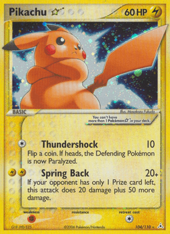 Pikachu ★, Holon Phantoms, 104/110, English card artwork