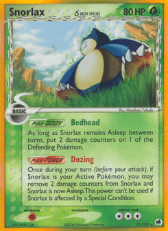 Snorlax δ, Dragon Frontiers, 10/101, English card artwork