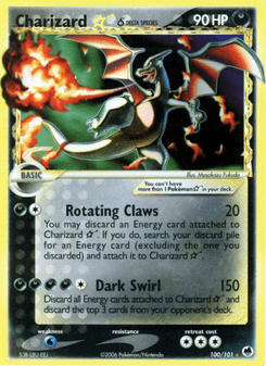 Charizard ★ δ, Dragon Frontiers, 100/101, English card artwork