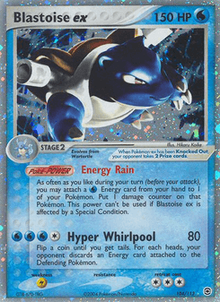 Blastoise ex, FireRed & LeafGreen, 104/112, English card artwork
