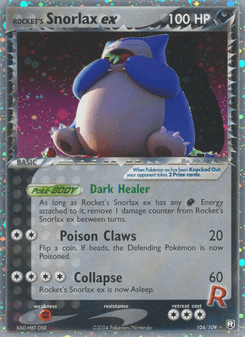 Rocket's Snorlax ex, Team Rocket Returns, 104/109, English card artwork