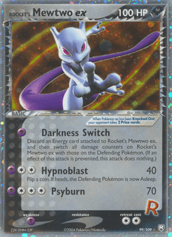 Rocket's Mewtwo ex, Team Rocket Returns, 99/109, English card artwork