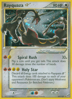 Rayquaza ★, Deoxys, 107/107, English card artwork