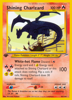 Shining Charizard, Neo Destiny, 107/105, English card artwork
