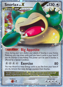 Snorlax LV.X, Rising Rivals, 111/111, English card artwork