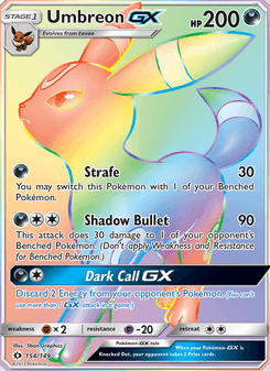 Umbreon-GX, Sun & Moon, 154/149, English card artwork