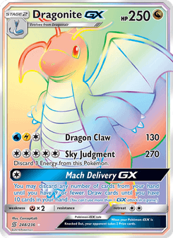 Dragonite-GX, Unified Minds, 248/236, English card artwork