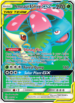 Venusaur & Snivy-GX, Cosmic Eclipse, 210/236, English card artwork