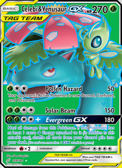 Celebi & Venusaur-GX, Team Up, 159/181, English card artwork