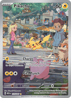 Pikachu, 151, 173/165, English card artwork