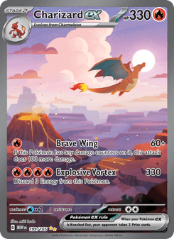 Charizard ex, 151, 199/165, English card artwork