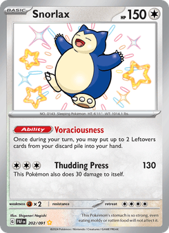 Snorlax, Paldean Fates, 202/91, English card artwork