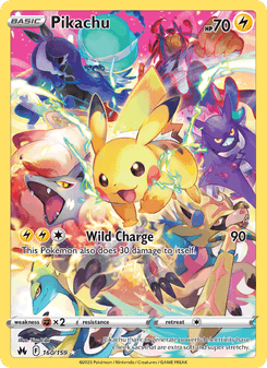 Pikachu, Crown Zenith, 160/159, English card artwork