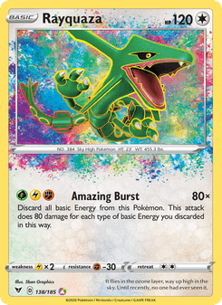 Rayquaza, Vivid Voltage, 138/185, English card artwork