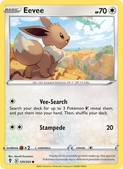 Eevee, Evolving Skies, 125/203, English card artwork