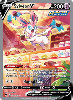 Sylveon V, Evolving Skies, 184/203, English card artwork