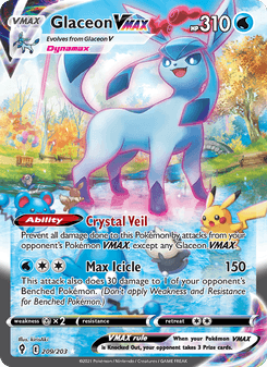 Glaceon VMAX, Evolving Skies, 209/203, English card artwork