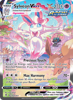 Sylveon VMAX, Evolving Skies, 212/203, English card artwork