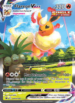 Flareon VMAX, SWSH Black Star Promos, SWSH180, English card artwork