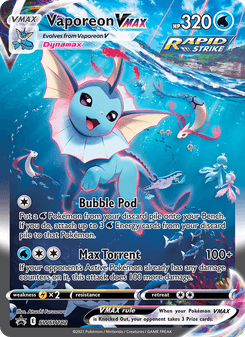 Vaporeon VMAX, SWSH Black Star Promos, SWSH182, English card artwork